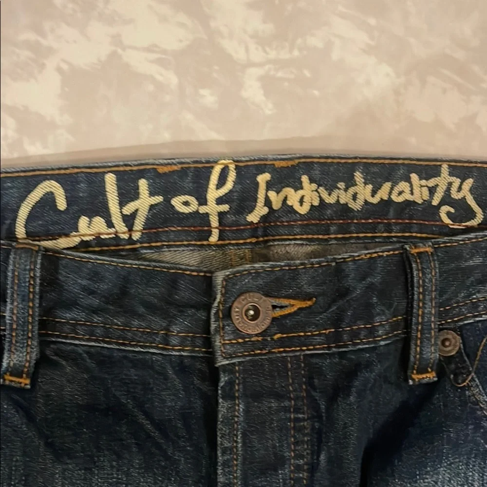 Cult of Individuality Blue Relaxed Distressed Jeans - Picture 2 of 6